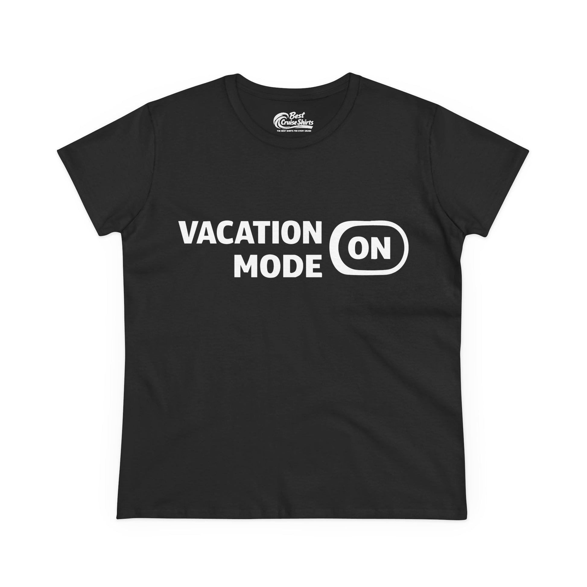 Vacation Mode On Minimalist Switch Graphic Funny Travel Shirt Ladies Tee - Best Cruise Shirts