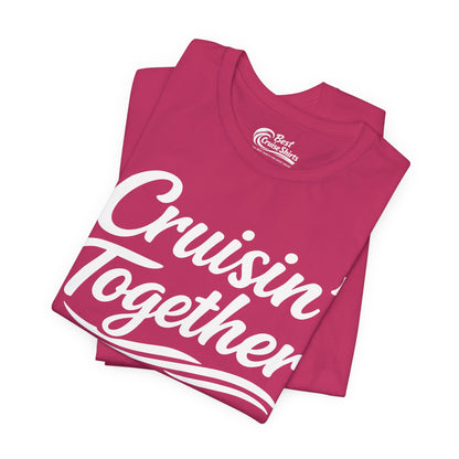 Cruisin Together Group Unity Shirt with Bold Script and Wave Design Premium Tee - View 27 - Best Cruise Shirts
