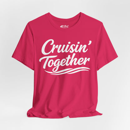 Cruisin Together Group Unity Shirt with Bold Script and Wave Design Premium Tee - View 25 - Best Cruise Shirts