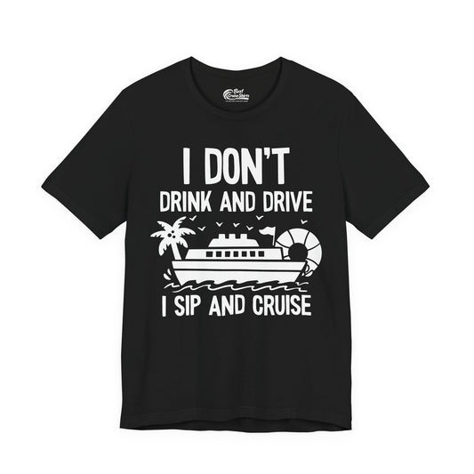 I Sip And Cruise Funny Drinking Shirt With Cruise Ship And Tropics Premium Tee - Best Cruise Shirts