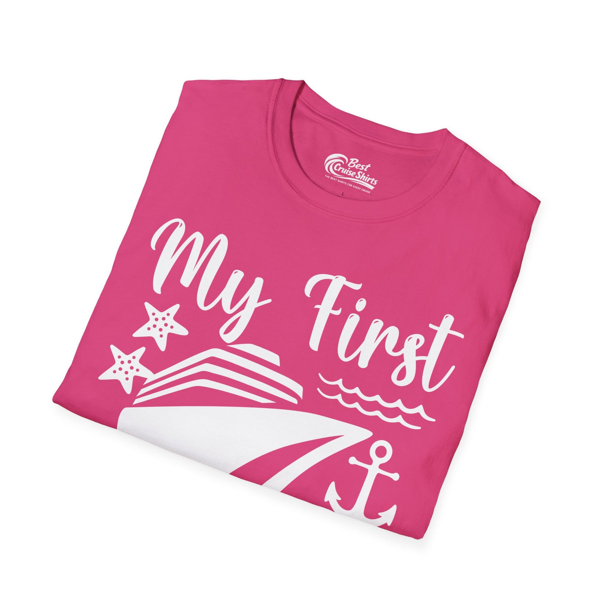 My First Cruise Shirt - Nautical Ship Anchor Starfish Waves Design T-Shirt - View 12 - Best Cruise Shirts