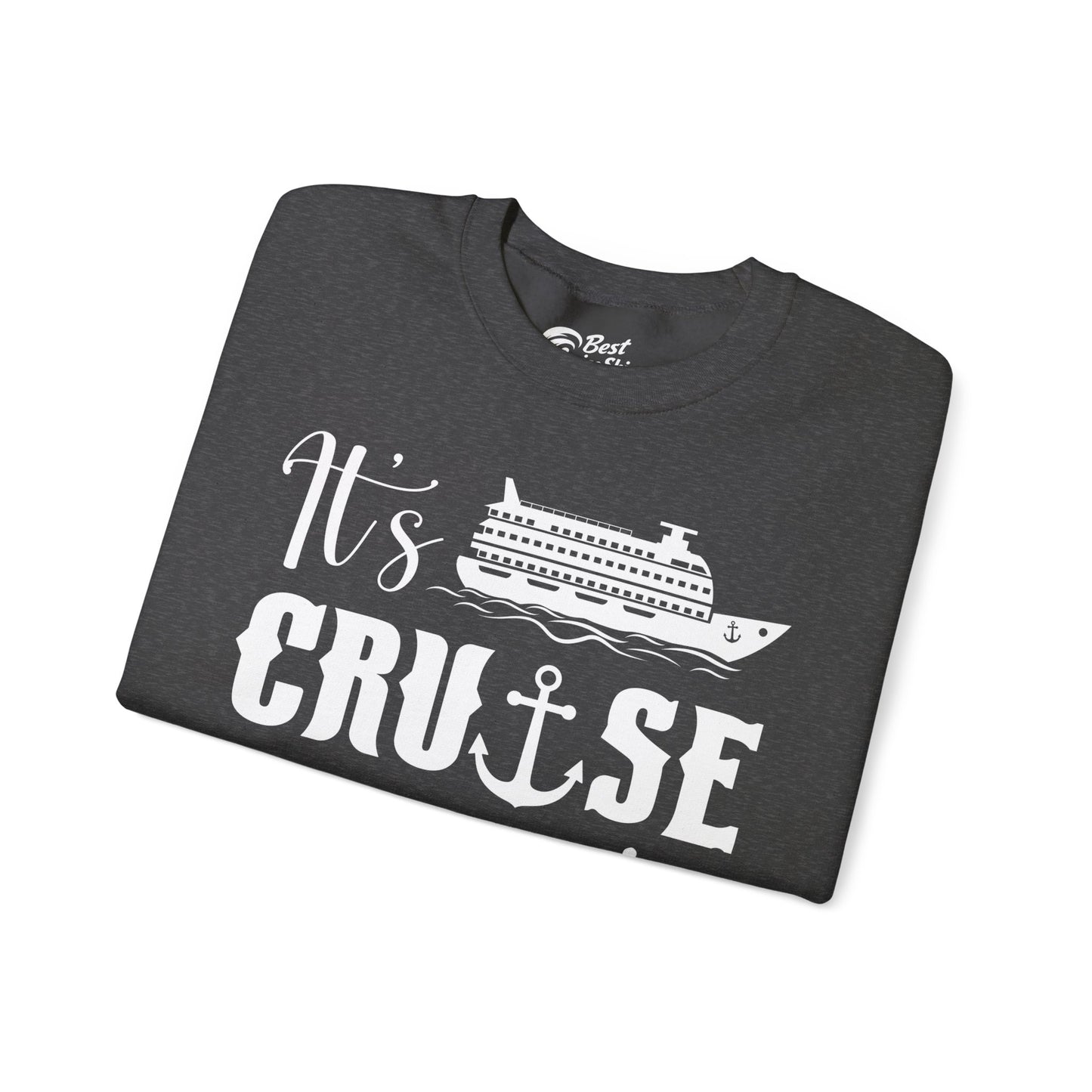 It’s Cruise Time Shirt - Nautical Ship Anchor Wheel Bold Graphic Sweatshirt - View 24 - Best Cruise Shirts
