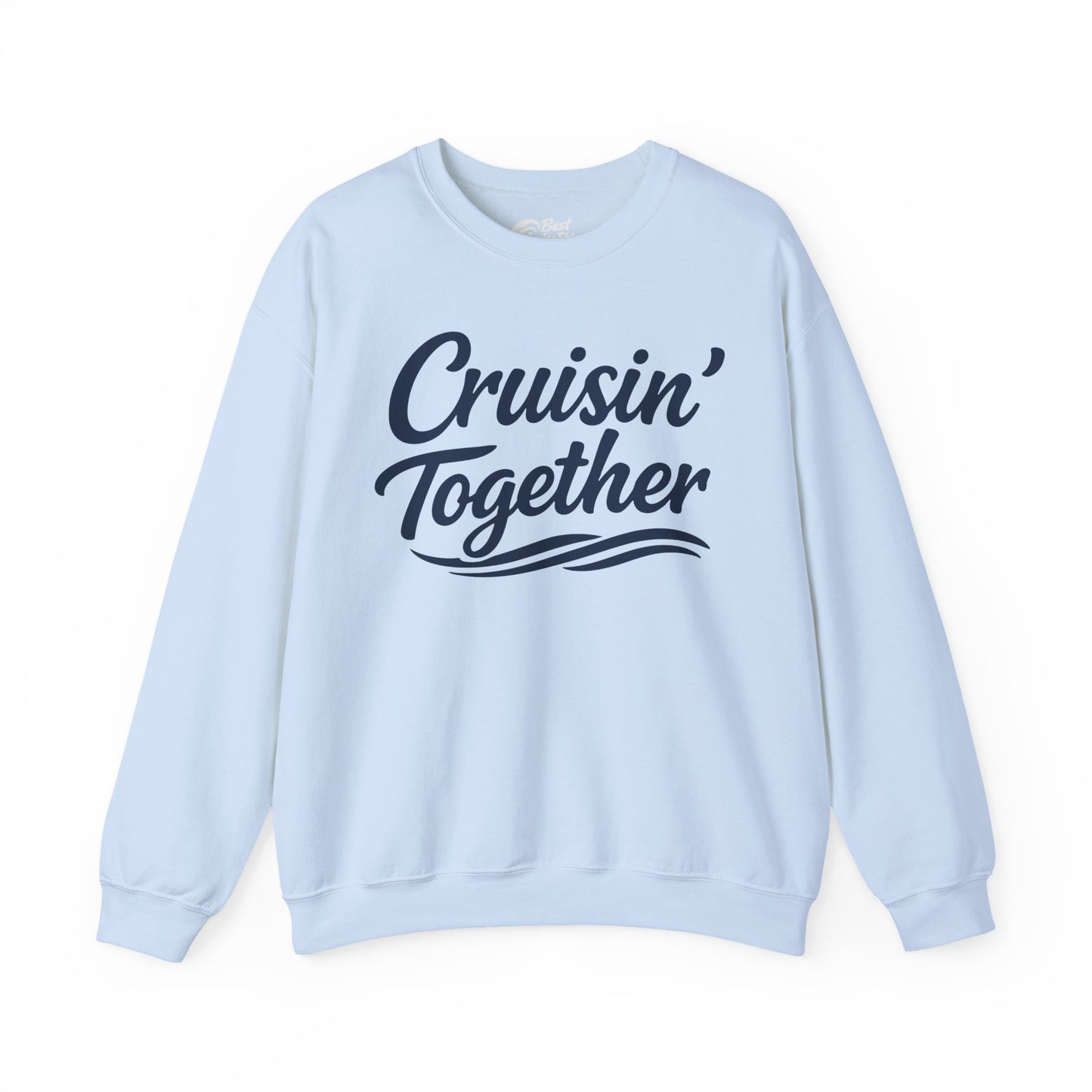 Cruisin Together Group Unity Shirt with Bold Script and Wave Design Sweatshirt - View 7 - Best Cruise Shirts