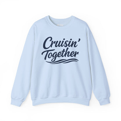 Cruisin Together Group Unity Shirt with Bold Script and Wave Design Sweatshirt - View 7 - Best Cruise Shirts