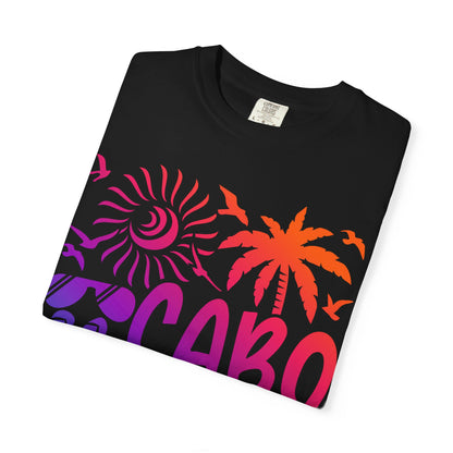 Cabo San Lucas Shirt - Tropical Sunset Palm Beach Vacation Graphic Tee Comfort - View 3 - Best Cruise Shirts