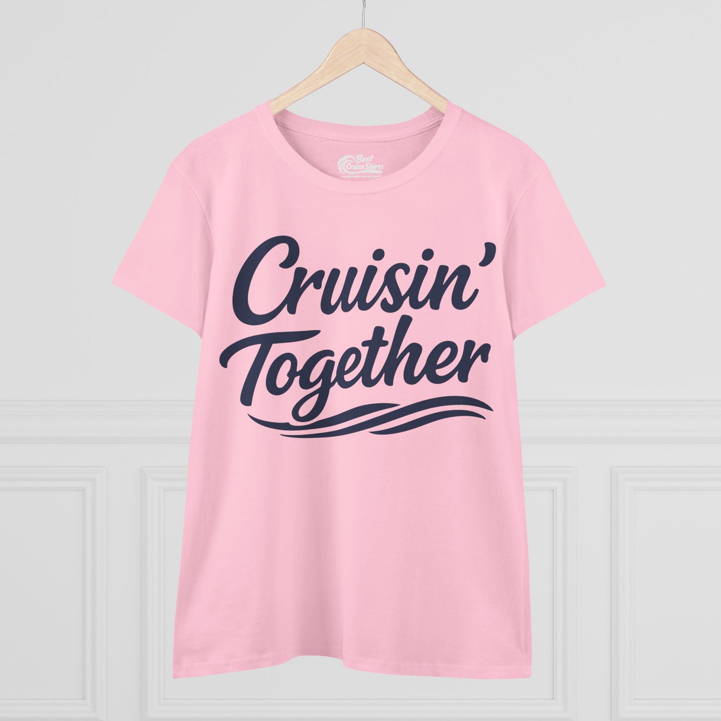 Cruisin Together Group Unity Shirt with Bold Script and Wave Design Ladies Tee - View 20 - Best Cruise Shirts