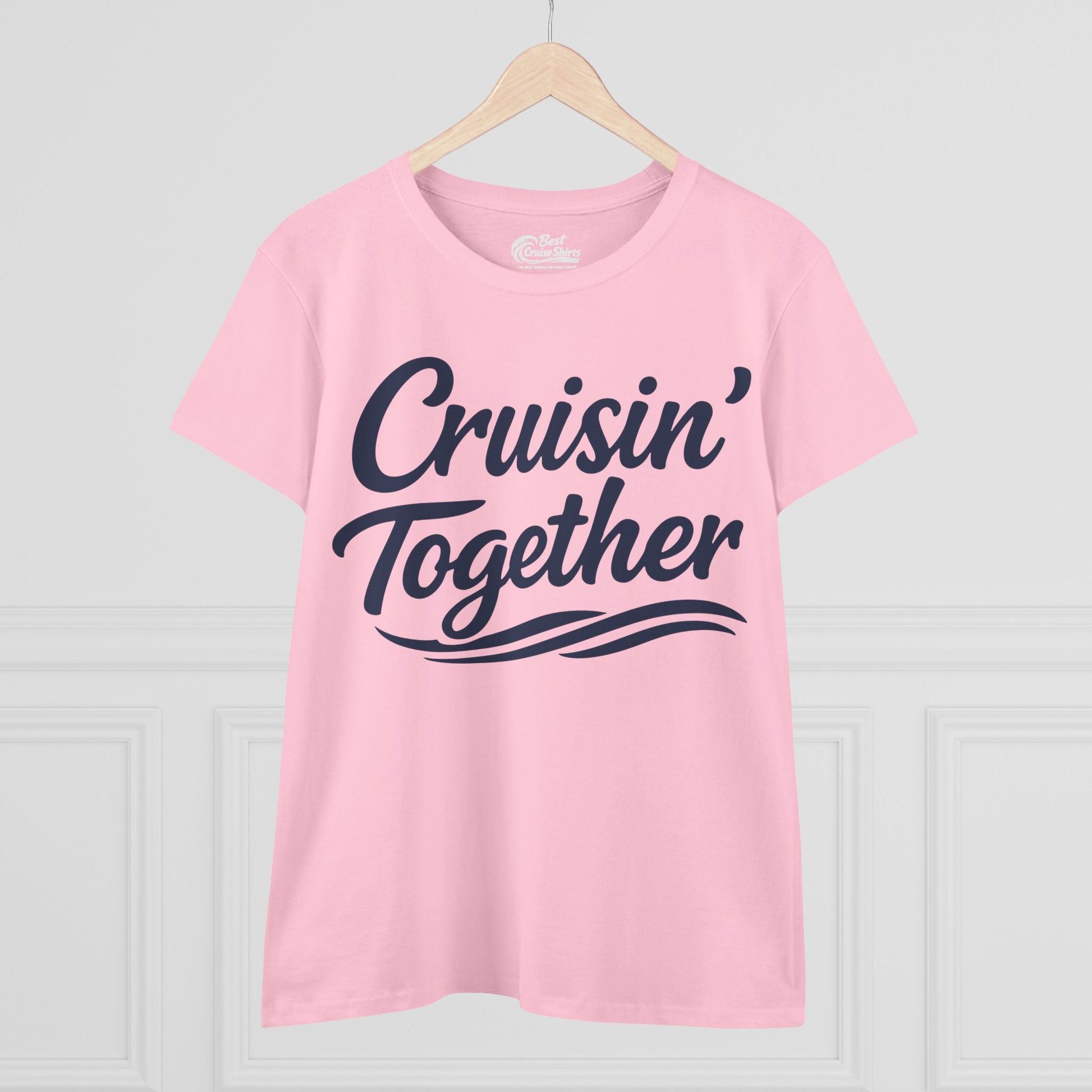 Cruisin Together Group Unity Shirt with Bold Script and Wave Design Ladies Tee - View 20 - Best Cruise Shirts
