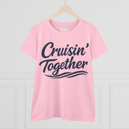 Cruisin Together Group Unity Shirt with Bold Script and Wave Design Ladies Tee - View 20 - Best Cruise Shirts