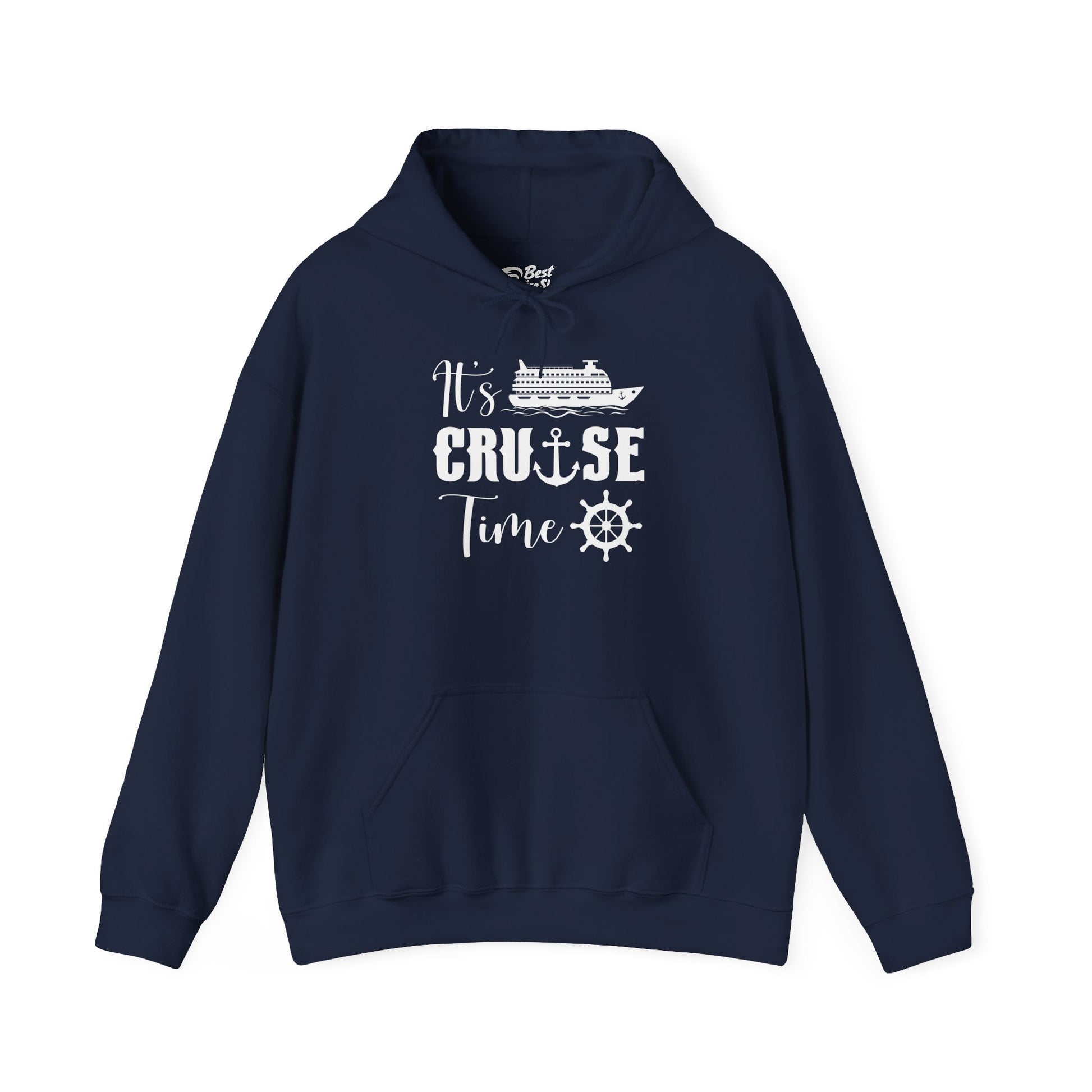 It’s Cruise Time Shirt - Nautical Ship Anchor Wheel Bold Graphic Hoodie - Best Cruise Shirts