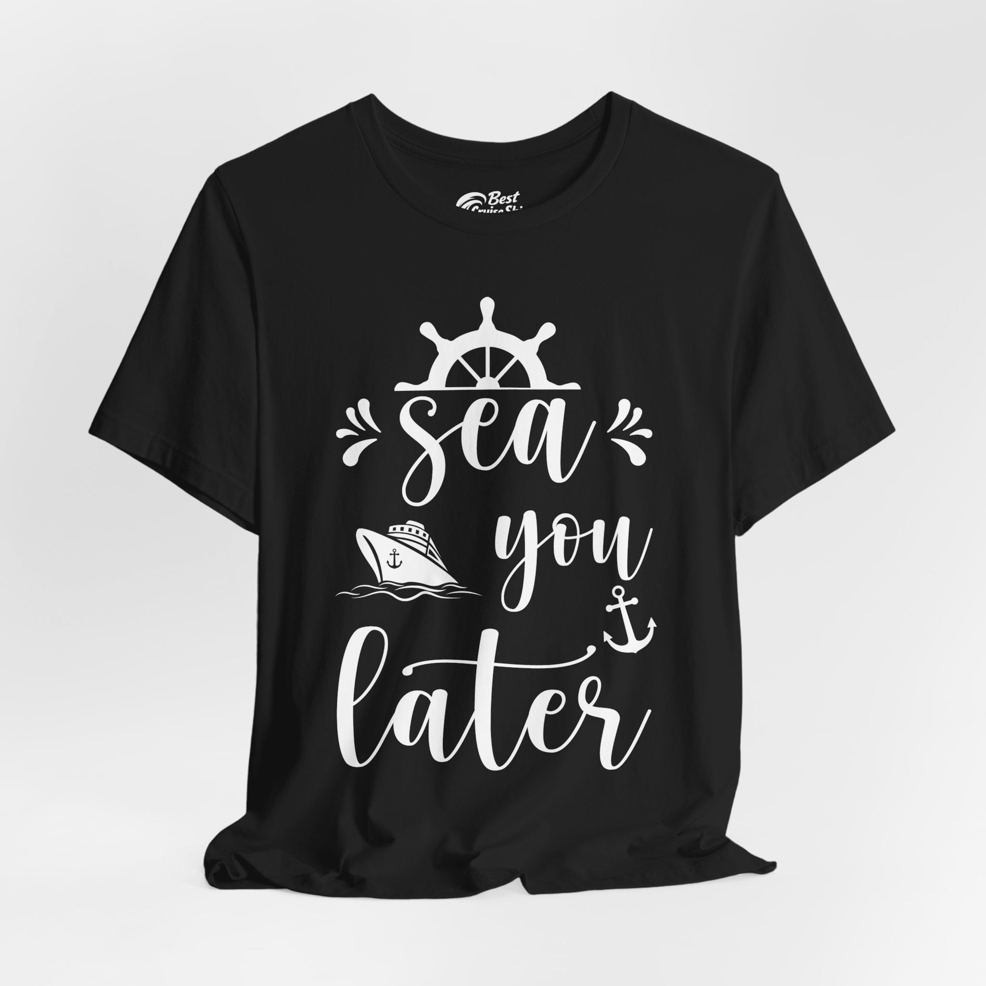 Sea You Later Nautical Cruise Shirt - Cruise Ship Anchor Pun Apparel Premium Tee - View 4 - Best Cruise Shirts
