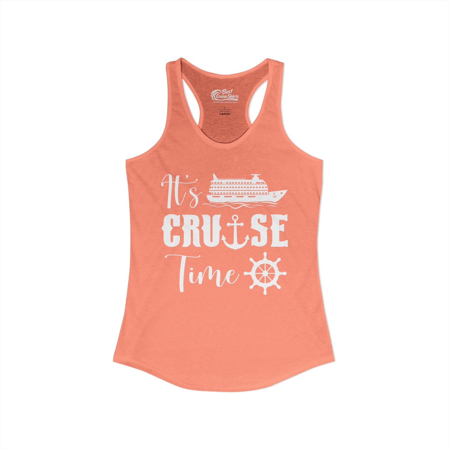 It’s Cruise Time Shirt - Nautical Ship Anchor Wheel Bold Graphic Ladies Tank - View 16 - Best Cruise Shirts