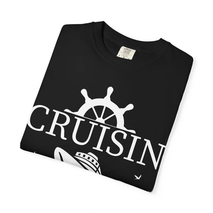Cruisin Vibes Nautical Ocean Adventure Shirt - Bold Line Art Design Comfort - View 3 - Best Cruise Shirts