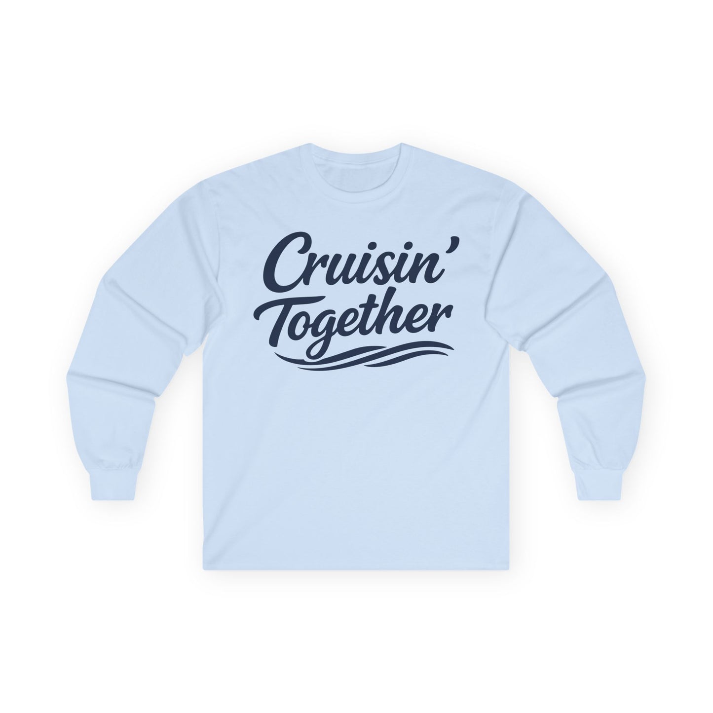 Cruisin Together Group Unity Shirt with Bold Script and Wave Design Long Sleeve - View 6 - Best Cruise Shirts