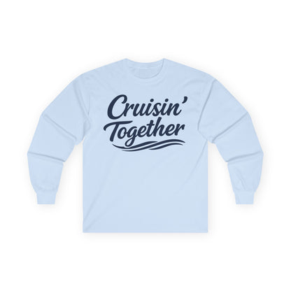 Cruisin Together Group Unity Shirt with Bold Script and Wave Design Long Sleeve - View 6 - Best Cruise Shirts