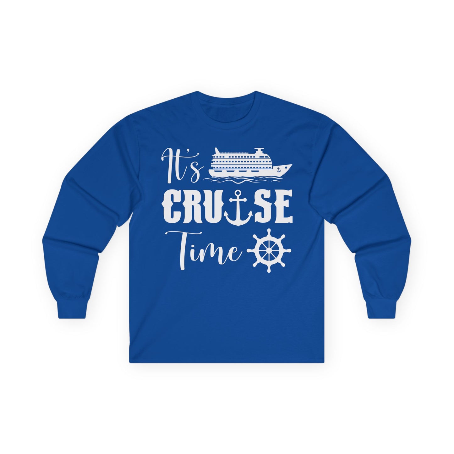 It’s Cruise Time Shirt - Nautical Ship Anchor Wheel Bold Graphic Long Sleeve - View 8 - Best Cruise Shirts