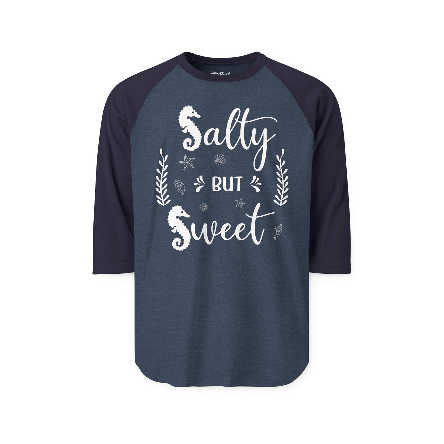 Salty But Sweet Seahorse Ocean Beach Shirt - Whimsical Summer Tee 3/4 Sleeve - Best Cruise Shirts