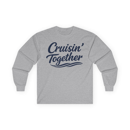 Cruisin Together Group Unity Shirt with Bold Script and Wave Design Long Sleeve - View 4 - Best Cruise Shirts