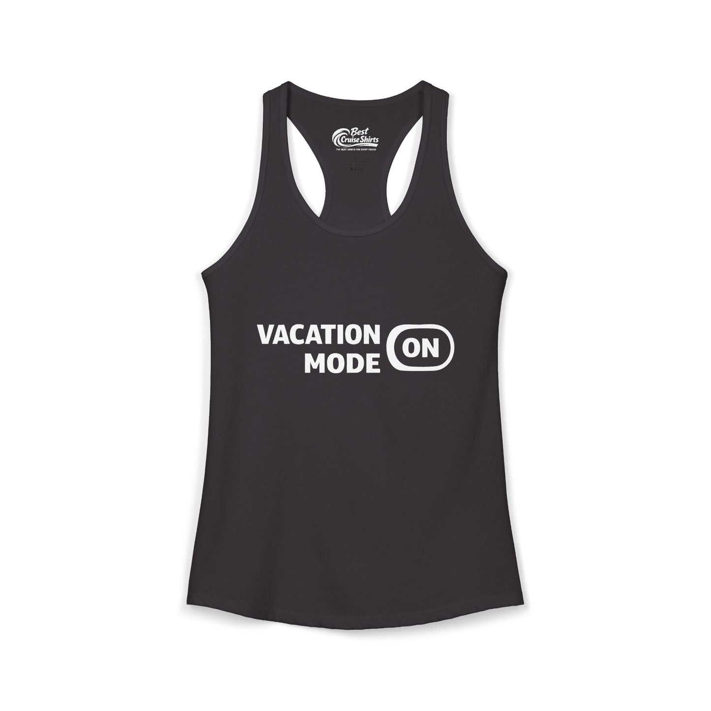 Vacation Mode On Minimalist Switch Graphic Funny Travel Shirt Ladies Tank - Best Cruise Shirts