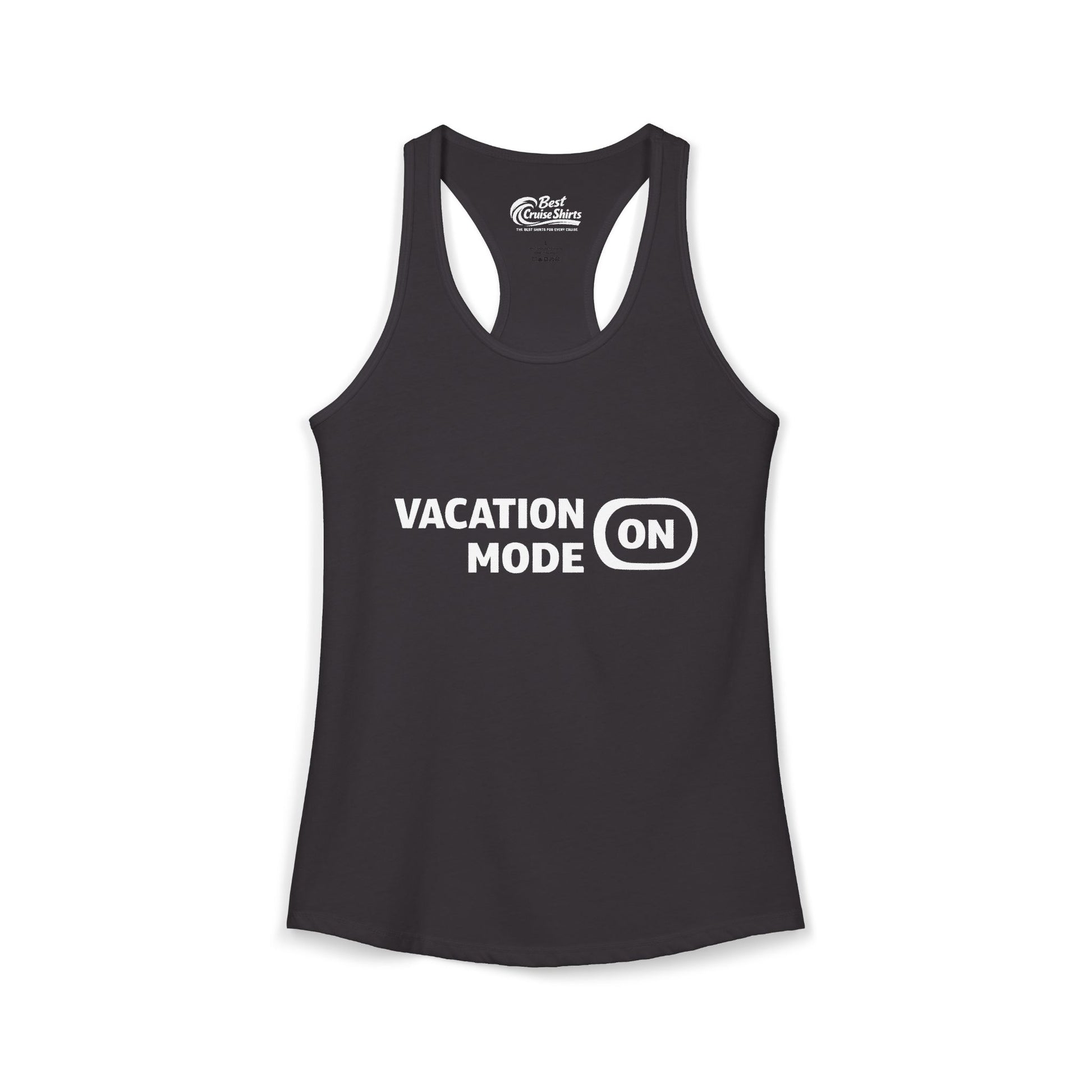 Vacation Mode On Minimalist Switch Graphic Funny Travel Shirt Ladies Tank - Best Cruise Shirts