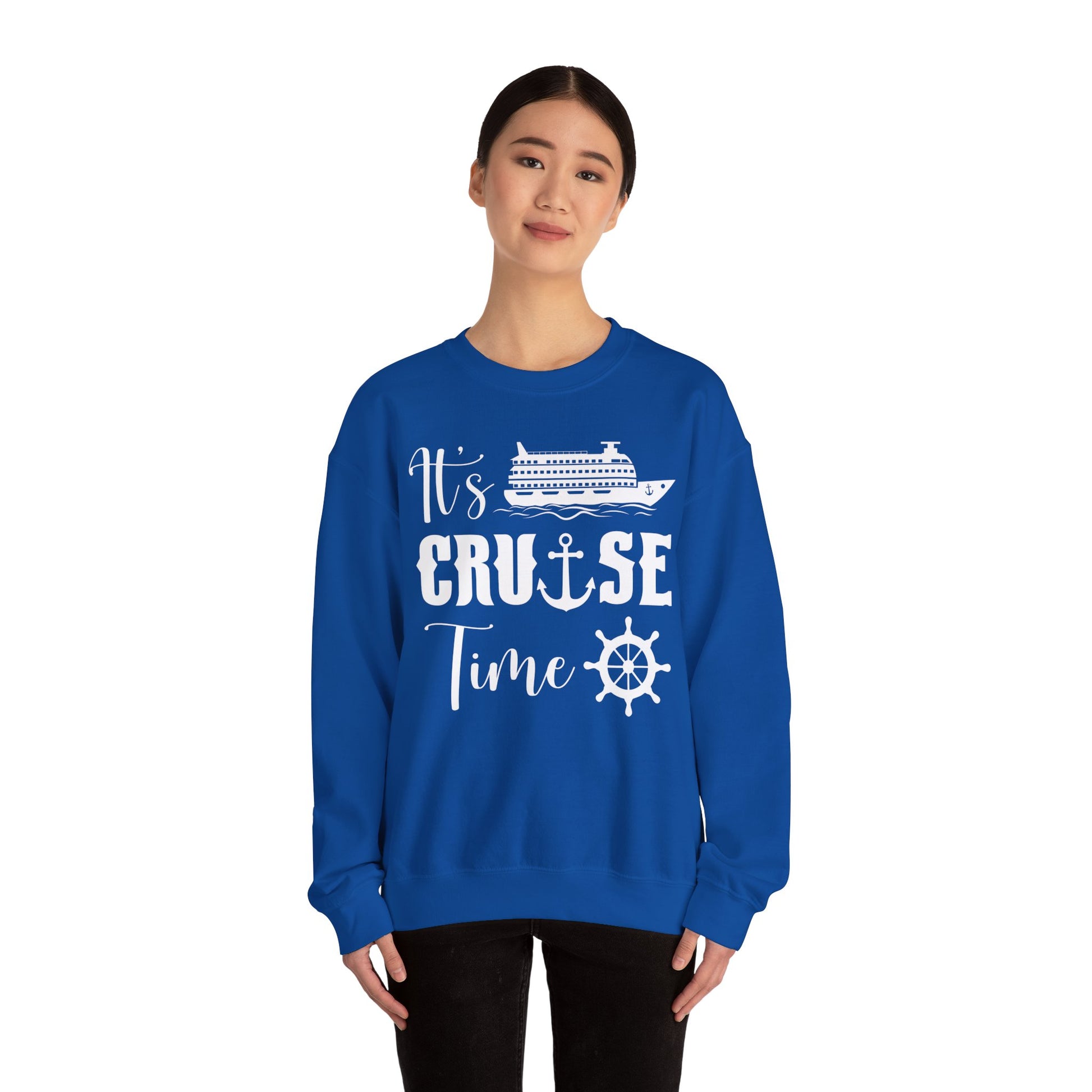 It’s Cruise Time Shirt - Nautical Ship Anchor Wheel Bold Graphic Sweatshirt - View 34 - Best Cruise Shirts