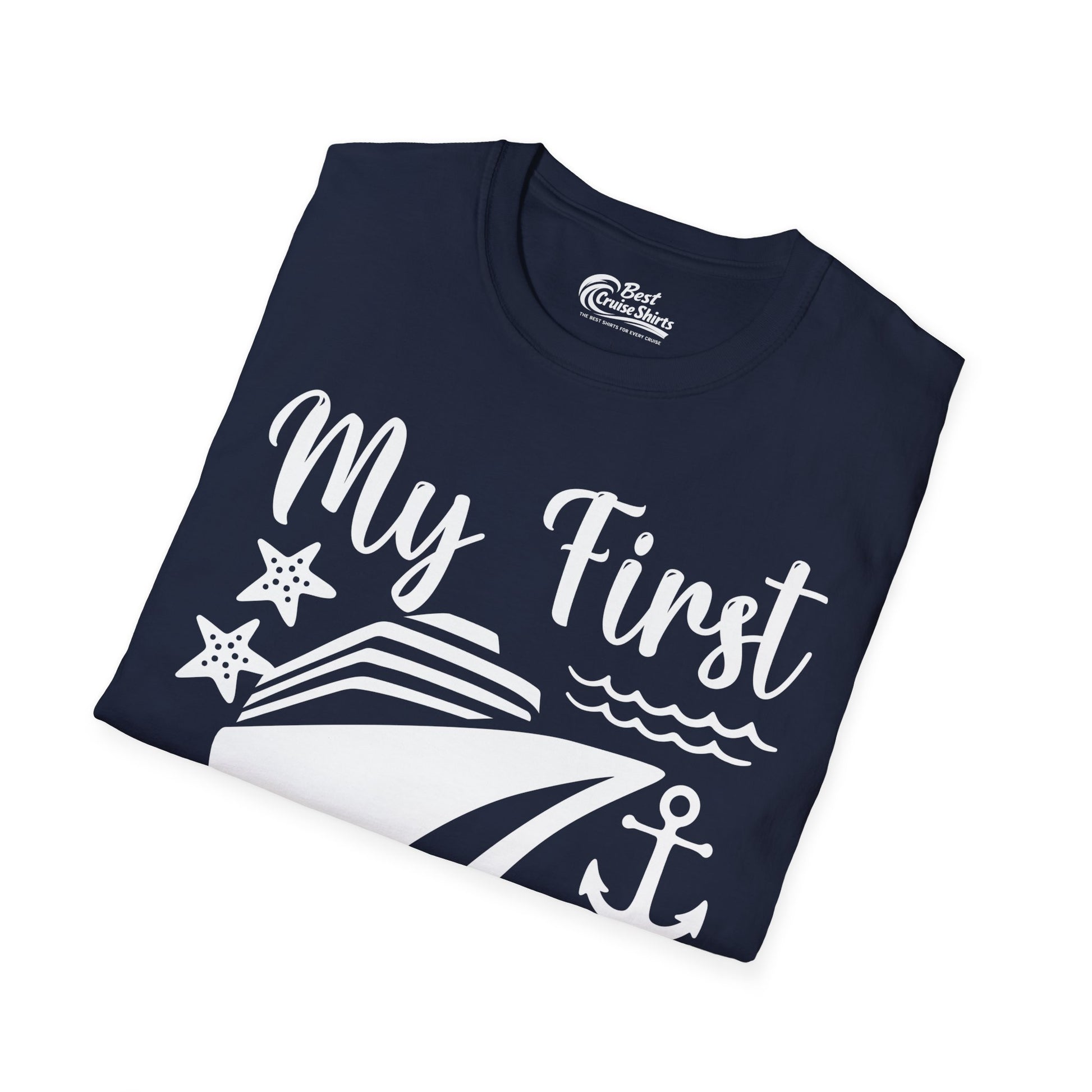 My First Cruise Shirt - Nautical Ship Anchor Starfish Waves Design T-Shirt - View 6 - Best Cruise Shirts