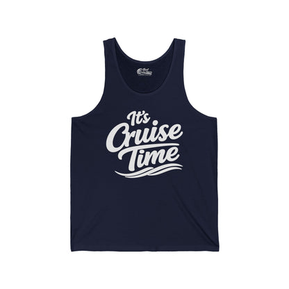 It’s Cruise Time Bold Nautical Wave Typography Cruise Shirt — Tank Top