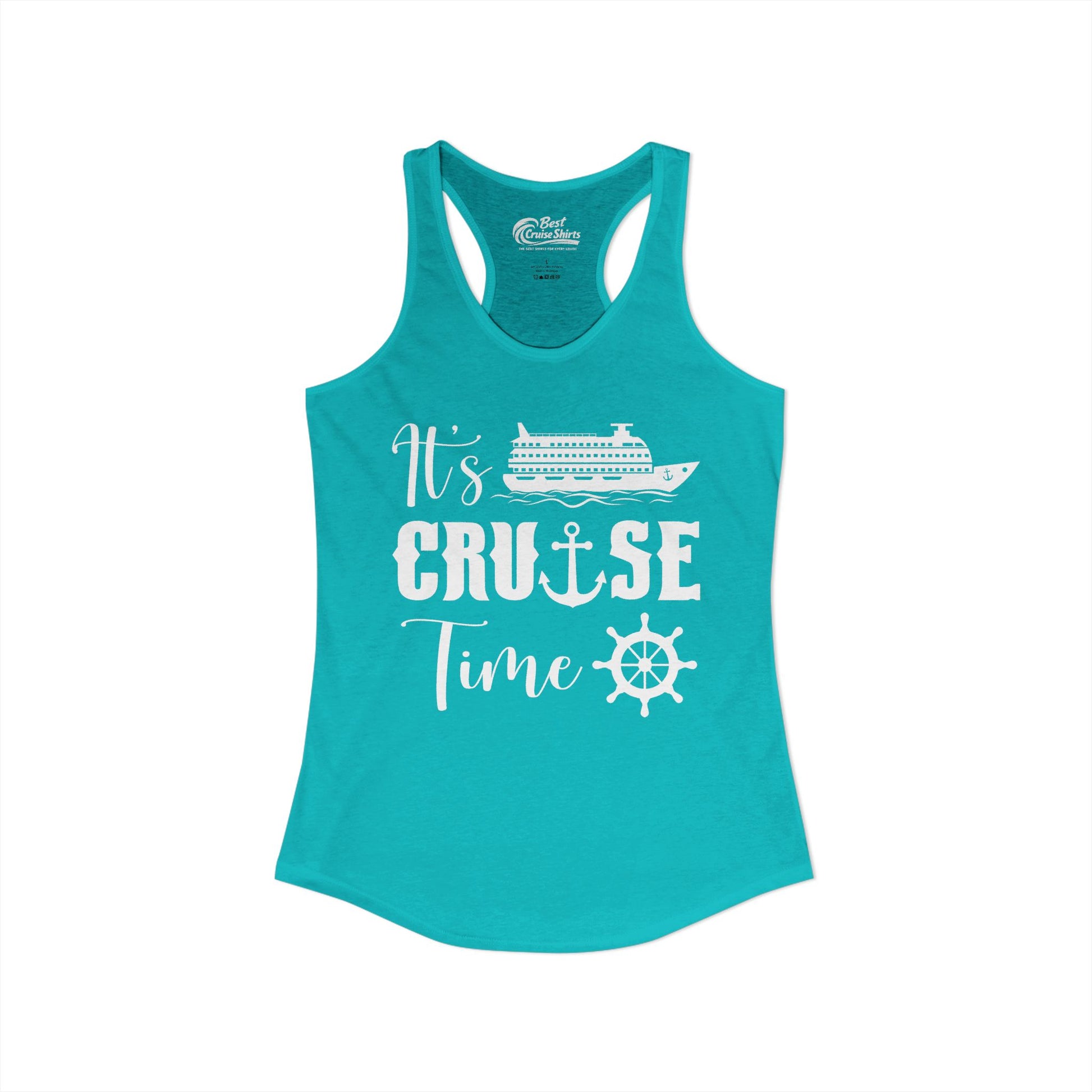 It’s Cruise Time Shirt - Nautical Ship Anchor Wheel Bold Graphic Ladies Tank - View 22 - Best Cruise Shirts