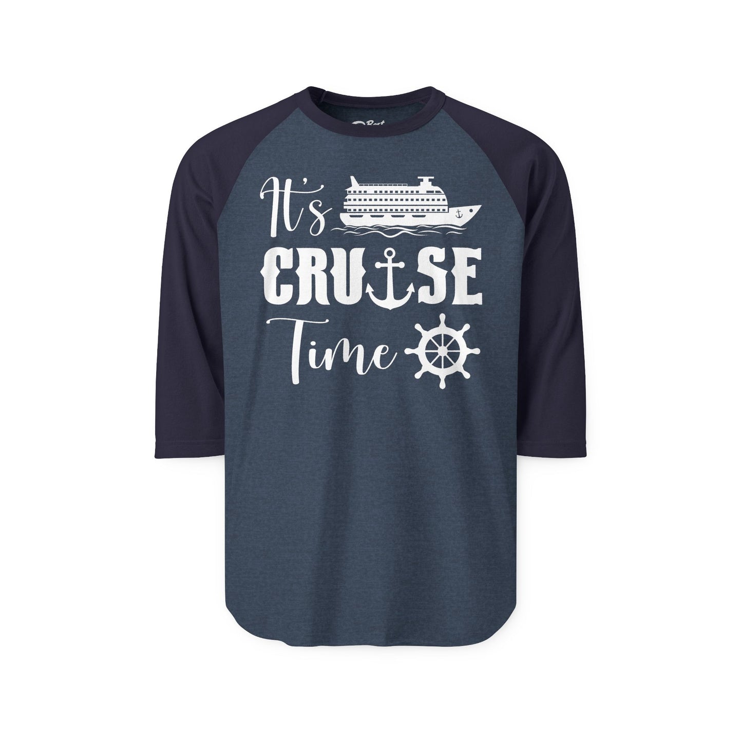 It’s Cruise Time Shirt - Nautical Ship Anchor Wheel Bold Graphic 3/4 Sleeve - Best Cruise Shirts
