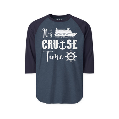 It’s Cruise Time Shirt - Nautical Ship Anchor Wheel Bold Graphic 3/4 Sleeve - Best Cruise Shirts