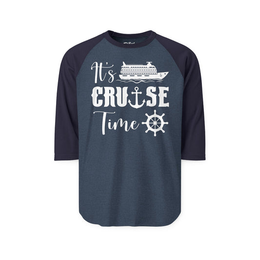 It’s Cruise Time Shirt - Nautical Ship Anchor Wheel Bold Graphic 3/4 Sleeve - Best Cruise Shirts