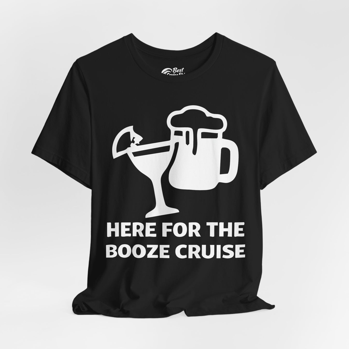Here For The Booze Cruise Funny Drinking Team Party Shirt Premium Tee - View 4 - Best Cruise Shirts