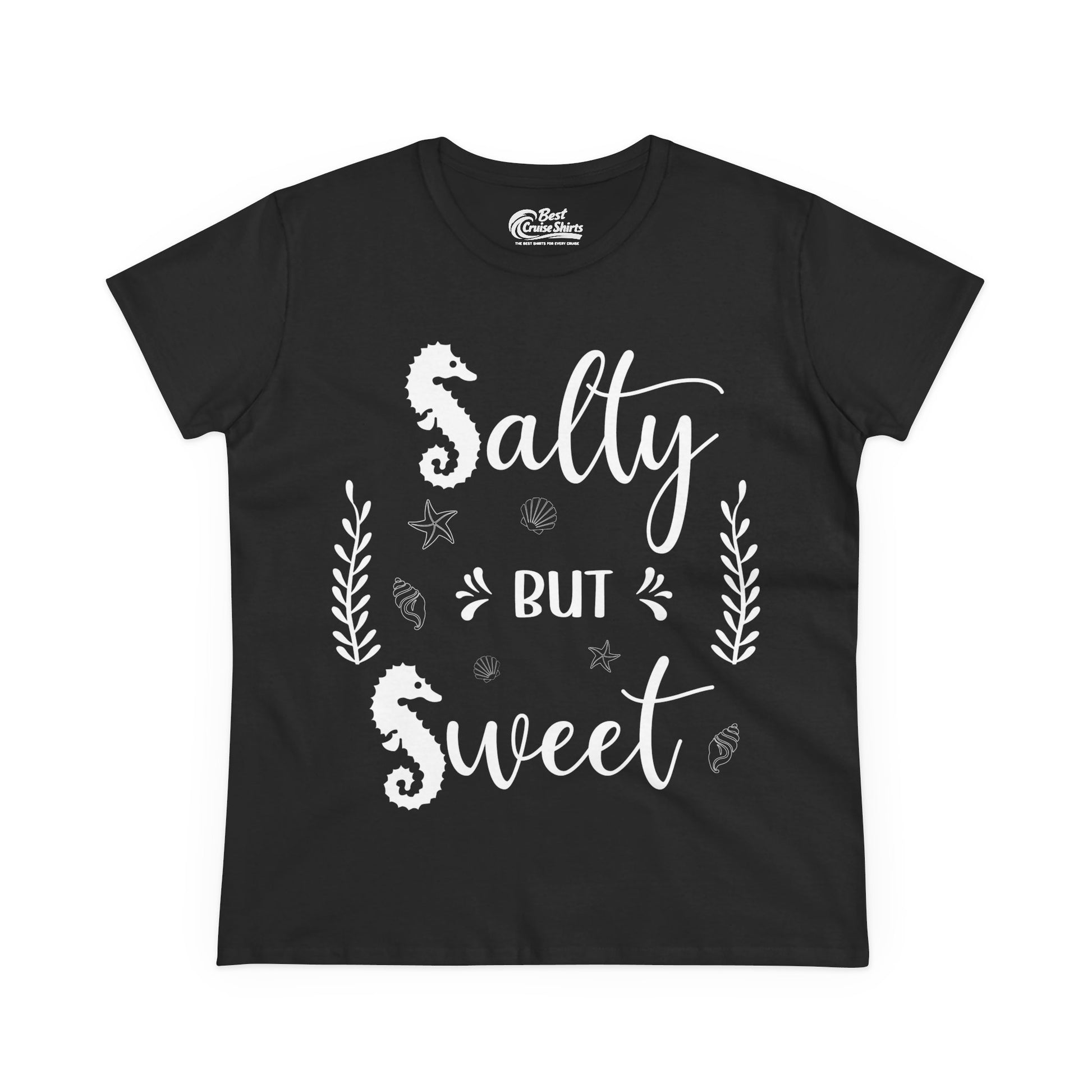 Salty But Sweet Seahorse Ocean Beach Shirt - Whimsical Summer Tee Ladies Tee - Best Cruise Shirts