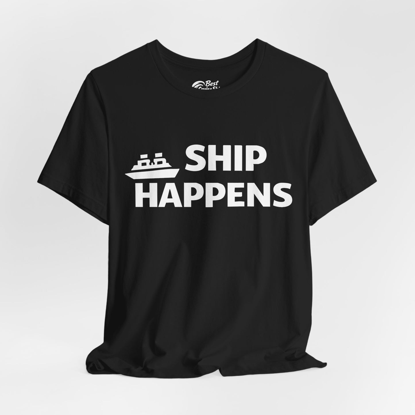 Ship Happens Funny Cruise Shirt With Bold Graphic Ship Pun Design Premium Tee - View 4 - Best Cruise Shirts