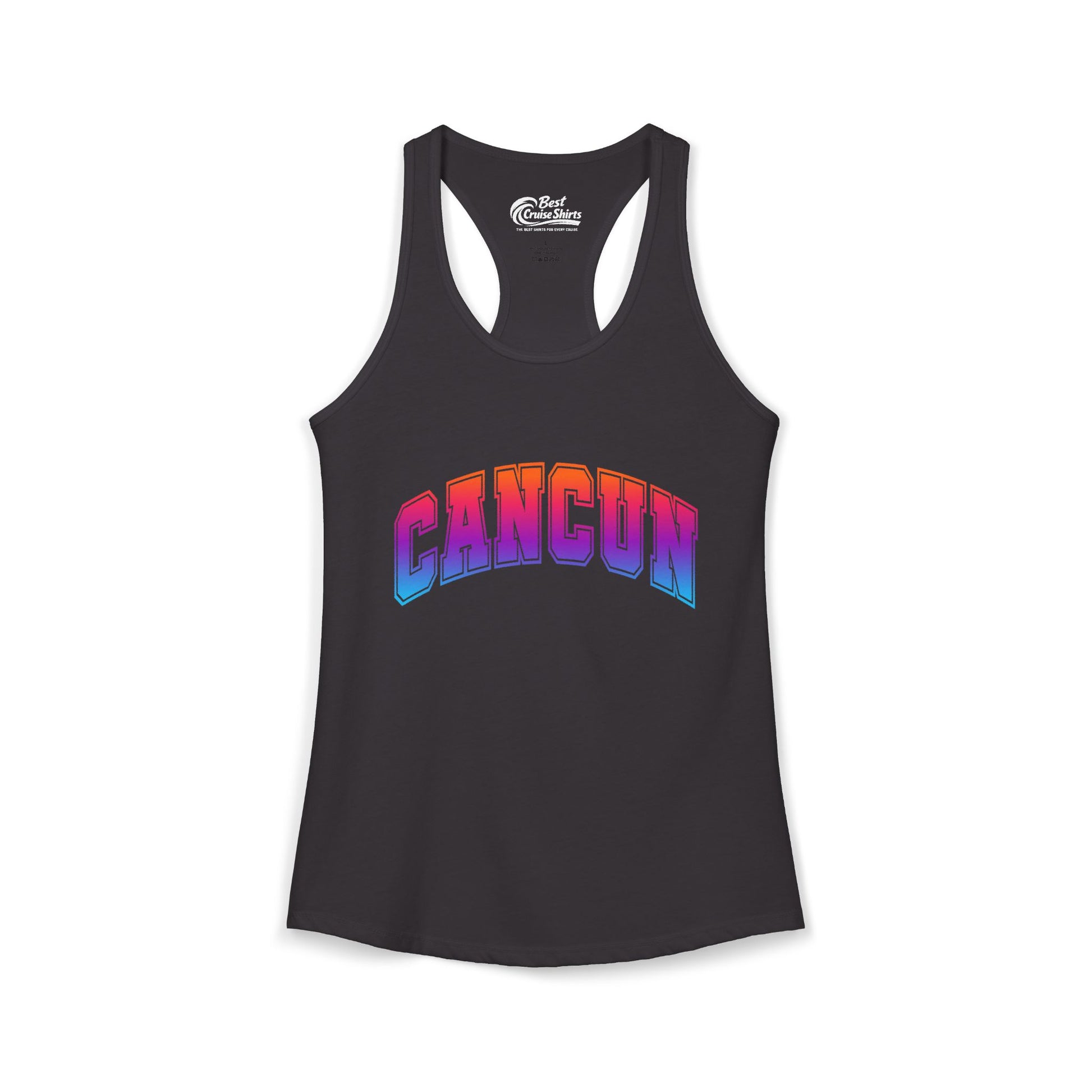 Cancun Mexico Bold Collegiate Style Shirt - Colorful Gradient Spring Break Ladies Tank - Best Cruise Shirts