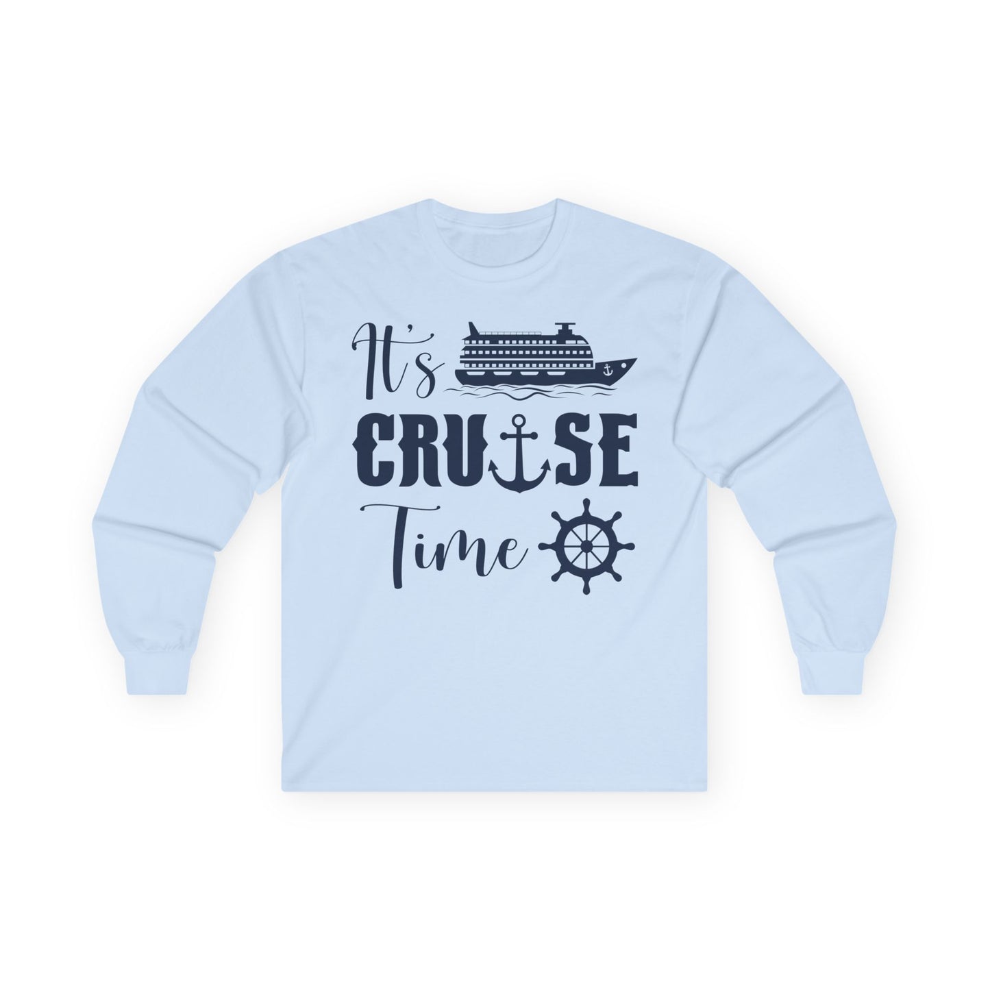 It’s Cruise Time Shirt - Nautical Ship Anchor Wheel Bold Graphic Long Sleeve - View 6 - Best Cruise Shirts