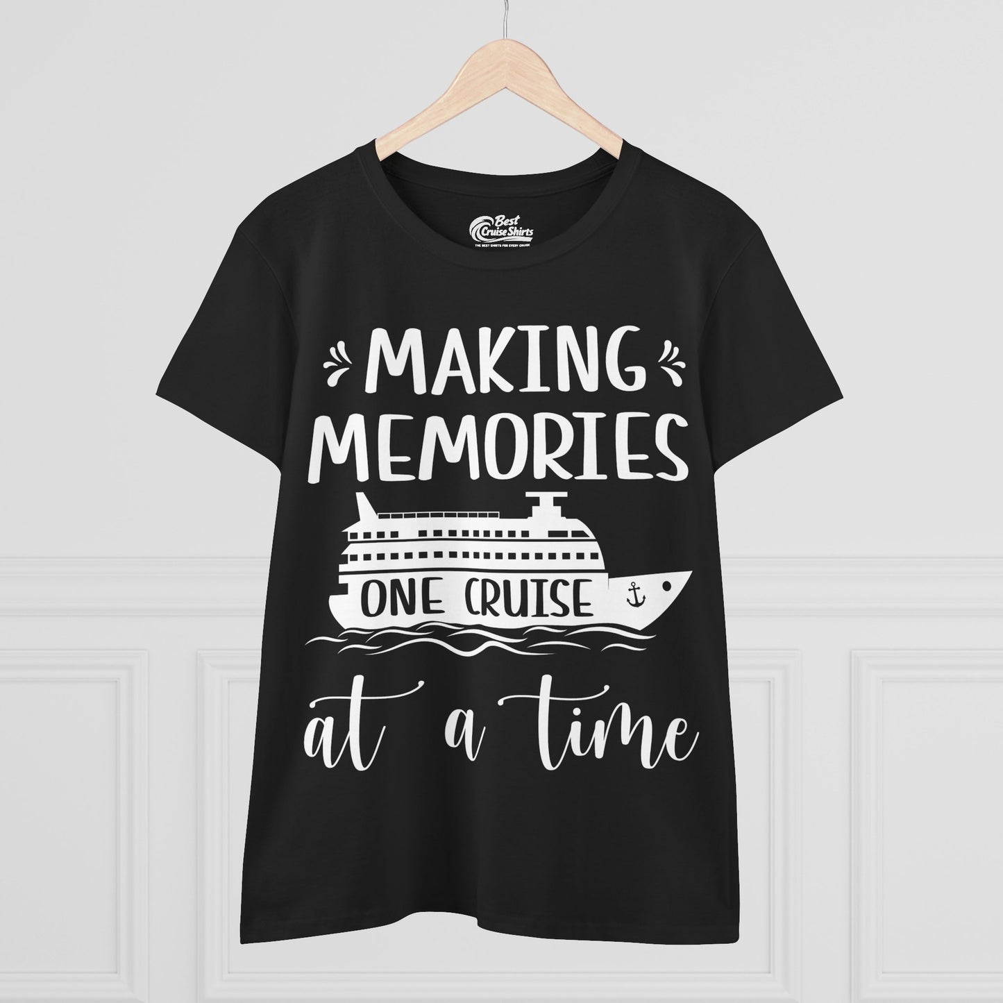 Making Memories One Cruise at a Time Nautical Family Cruise Shirt Ladies Tee - View 3 - Best Cruise Shirts