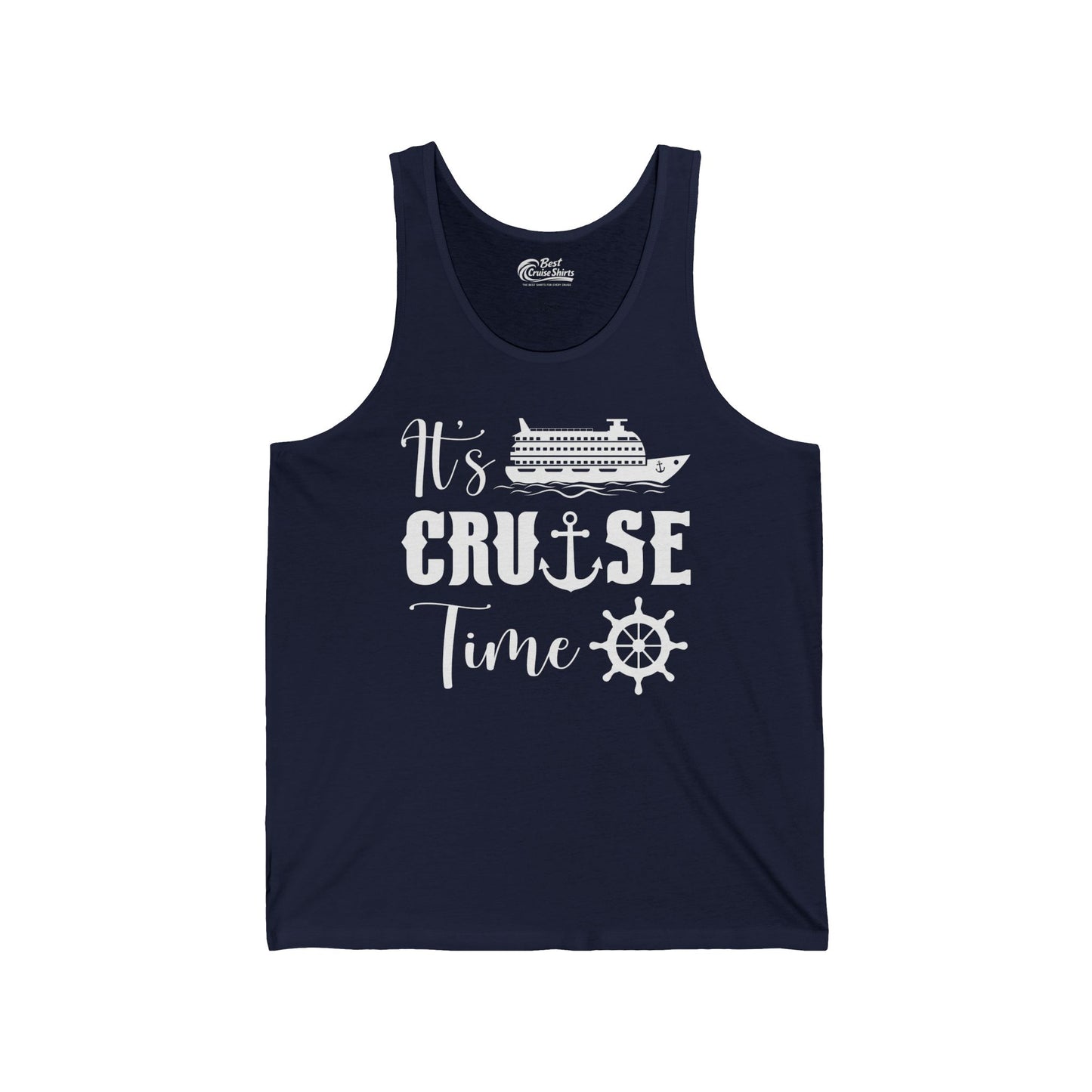 It’s Cruise Time Shirt - Nautical Ship Anchor Wheel Bold Graphic — Tank Top
