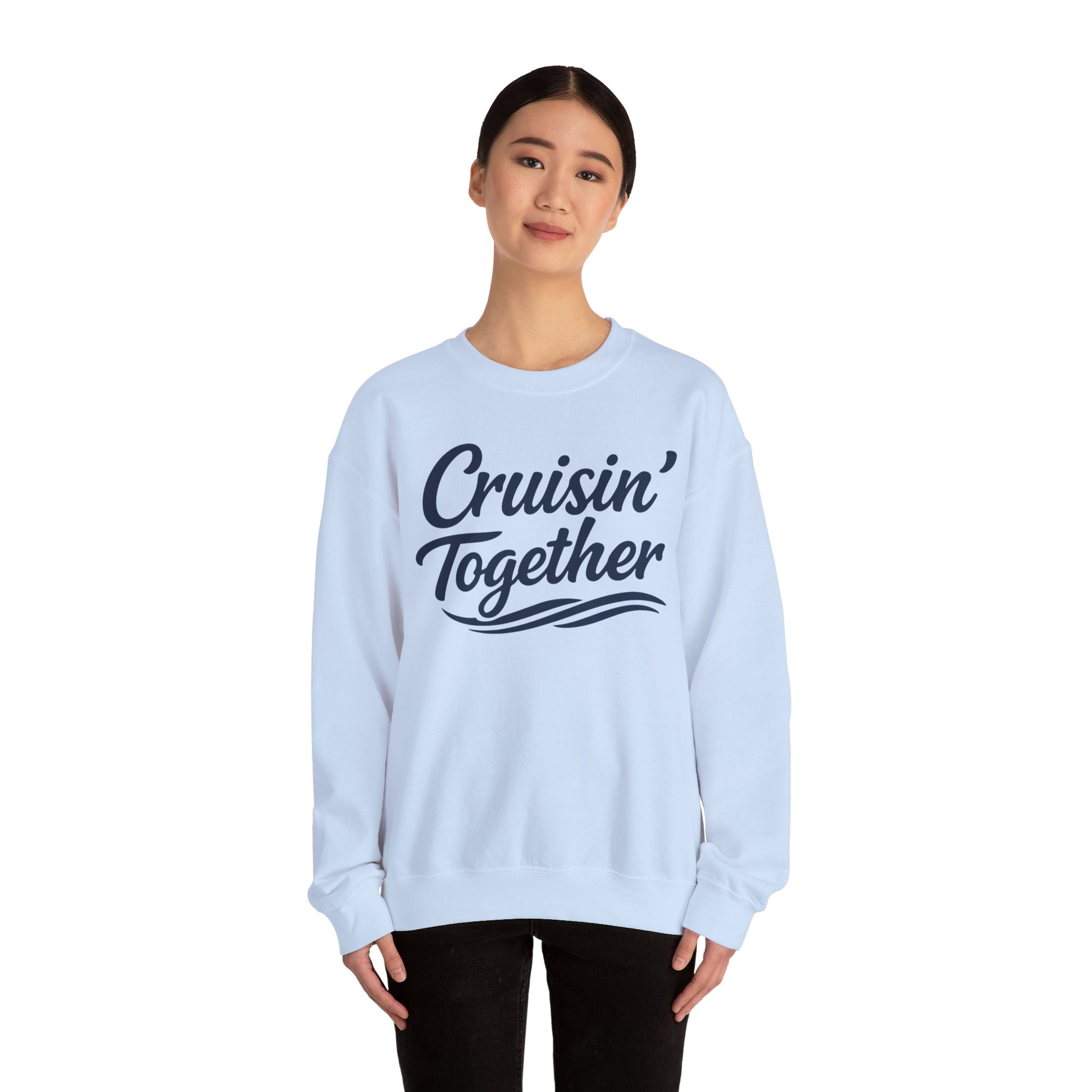 Cruisin Together Group Unity Shirt with Bold Script and Wave Design Sweatshirt - View 27 - Best Cruise Shirts