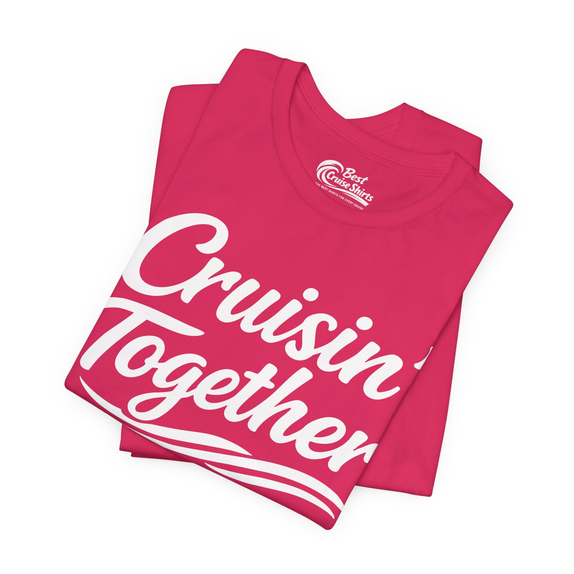 Cruisin Together Group Unity Shirt with Bold Script and Wave Design Premium Tee - View 24 - Best Cruise Shirts