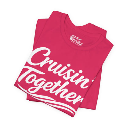 Cruisin Together Group Unity Shirt with Bold Script and Wave Design Premium Tee - View 24 - Best Cruise Shirts