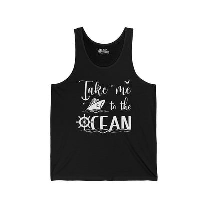 Take Me to the Ocean Nautical Cruise Ship Anchor Wheel Shirt — Tank Top
