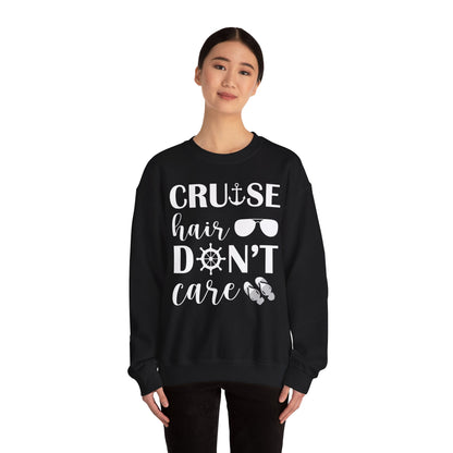 Cruise Hair Don't Care Shirt - Nautical Icons Summer Vacation Tee Sweatshirt - View 4 - Best Cruise Shirts