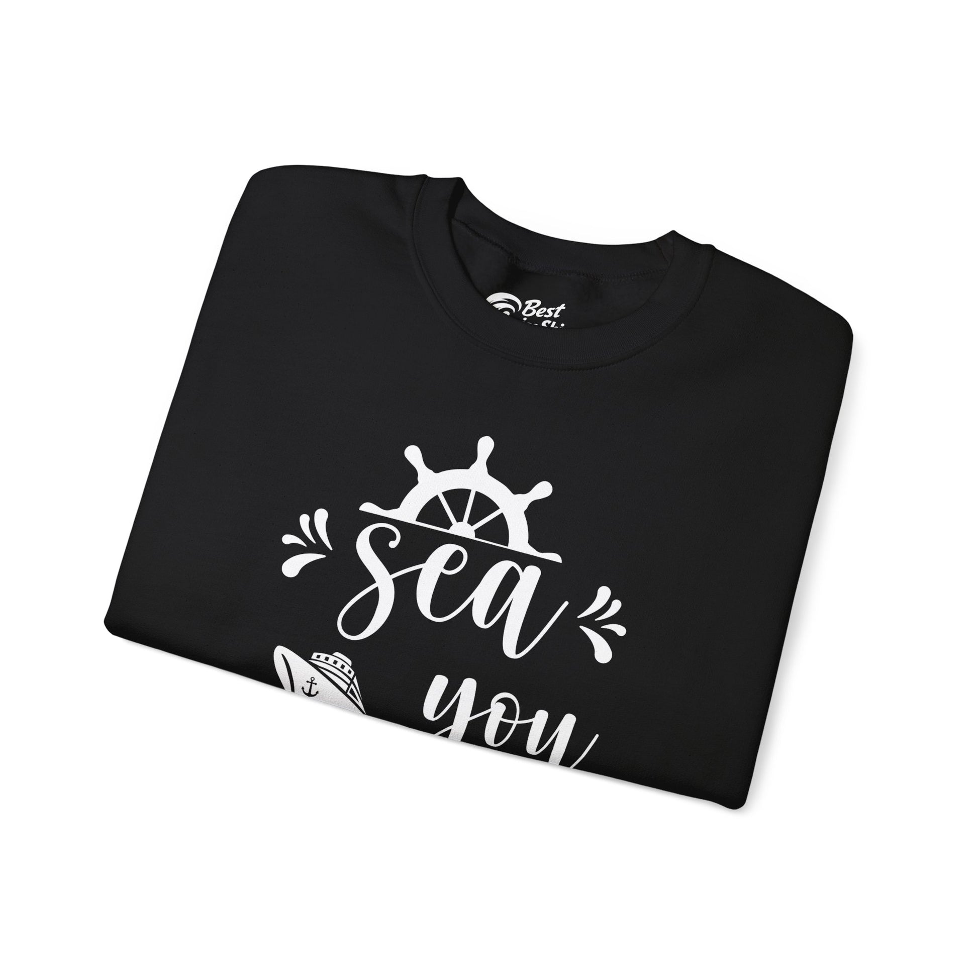 Sea You Later Nautical Cruise Shirt - Cruise Ship Anchor Pun Apparel Sweatshirt - View 3 - Best Cruise Shirts