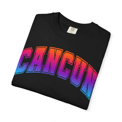 Cancun Mexico Bold Collegiate Style Shirt - Colorful Gradient Spring Break Comfort - View 3 - Best Cruise Shirts