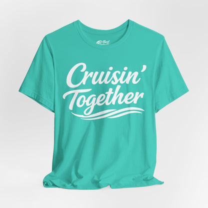Cruisin Together Group Unity Shirt with Bold Script and Wave Design Premium Tee - View 16 - Best Cruise Shirts