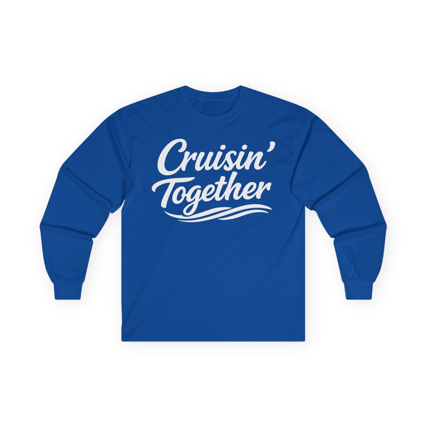 Cruisin Together Group Unity Shirt with Bold Script and Wave Design Long Sleeve - View 7 - Best Cruise Shirts