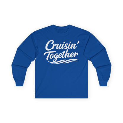 Cruisin Together Group Unity Shirt with Bold Script and Wave Design Long Sleeve - View 7 - Best Cruise Shirts