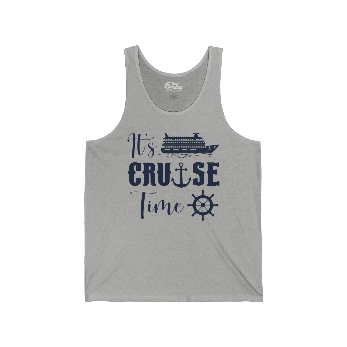 It’s Cruise Time Shirt - Nautical Ship Anchor Wheel Bold Graphic — Tank Top
