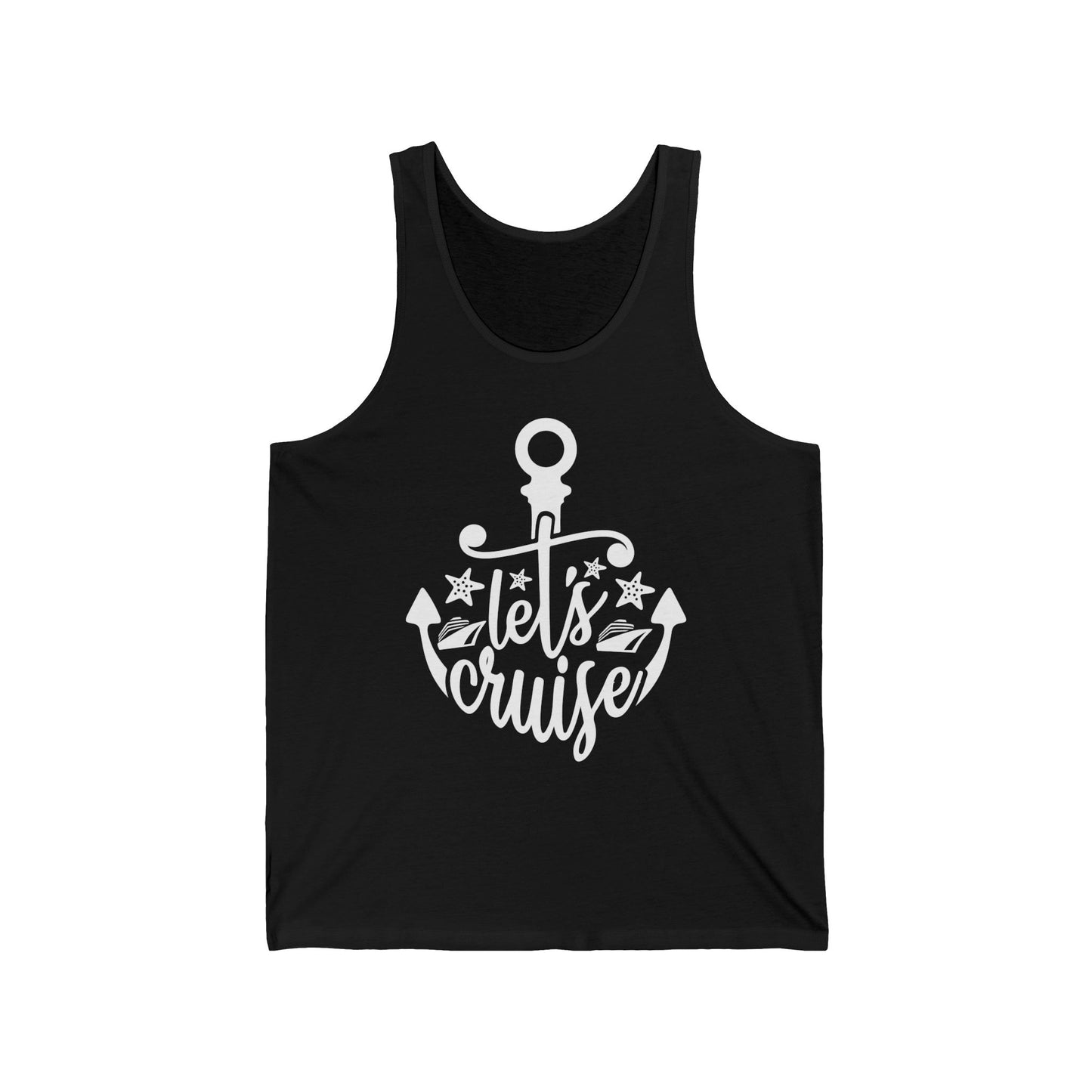Let's Cruise Shirt - Nautical Anchor and Cruise Ship Stars Design Tee Tank Top - Best Cruise Shirts