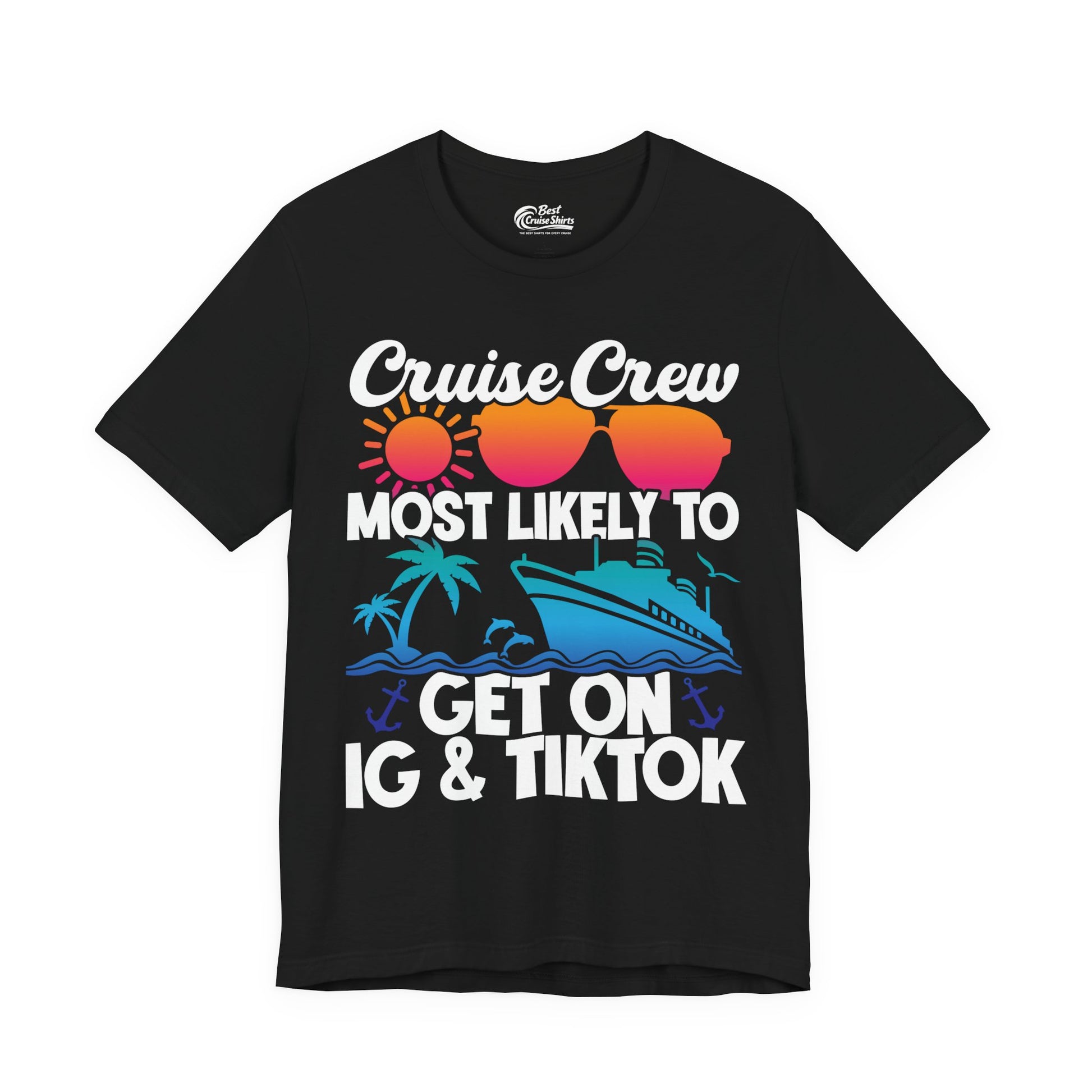 Cruise Crew Most Likely to Get On IG TikTok Retro Ship Shirt Premium Tee - Best Cruise Shirts